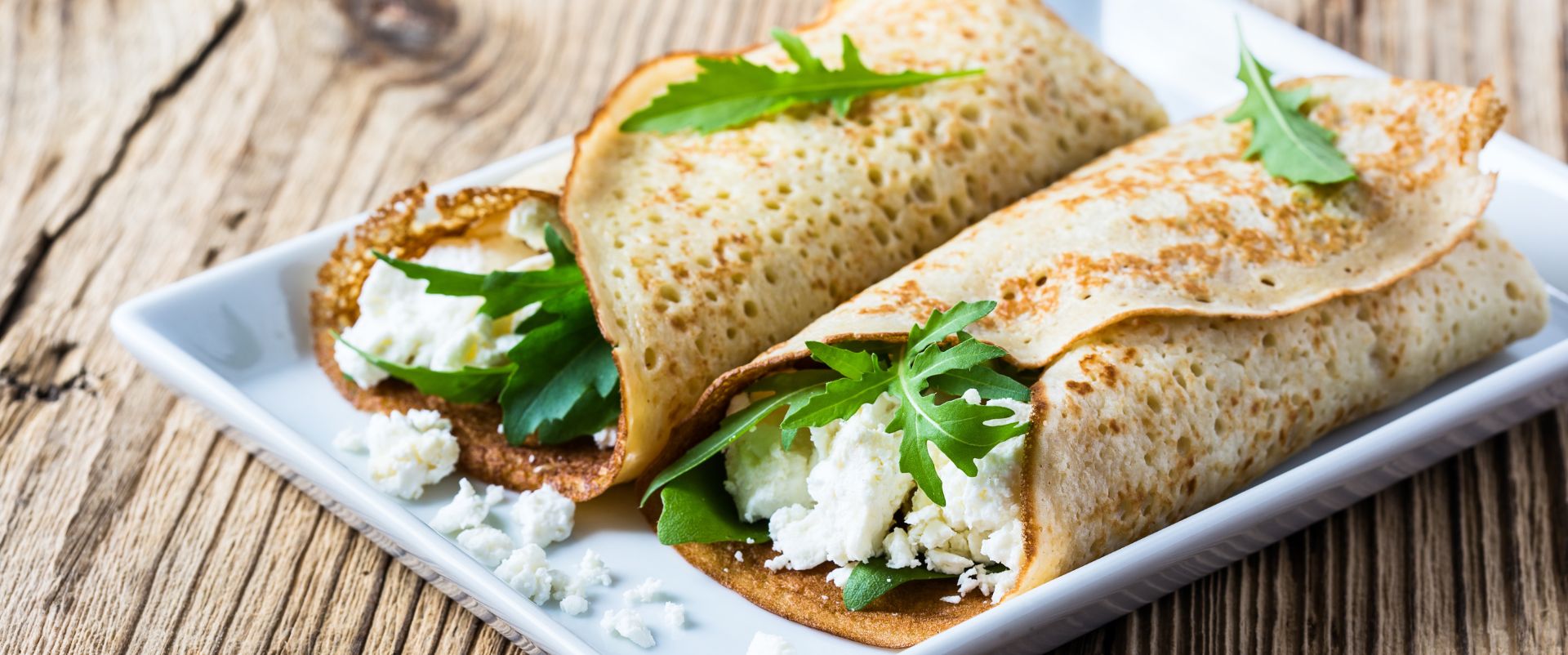 Crepes salate alla rucola e ricotta