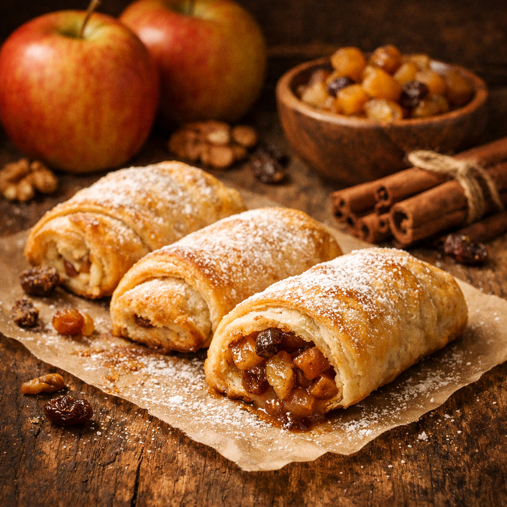 Mini Strudel dolce con mele e cannella