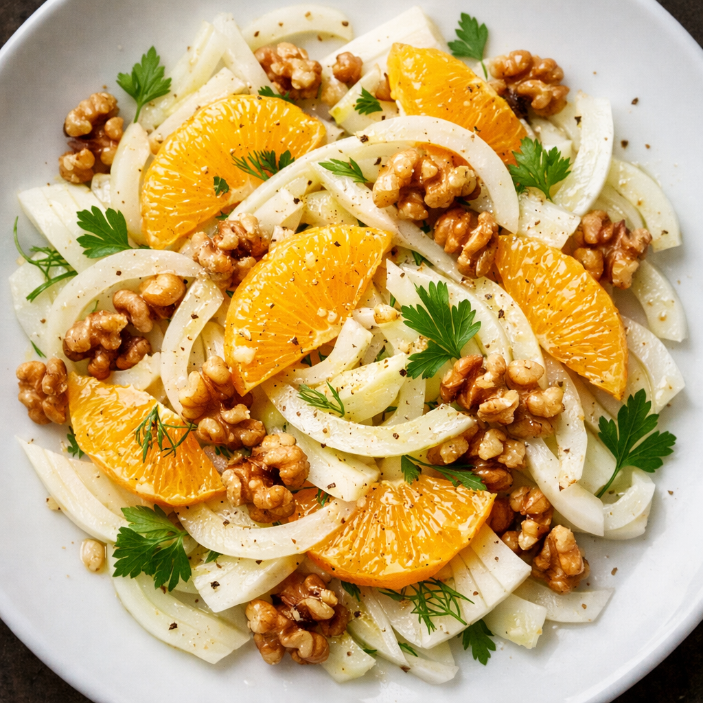 Insalata di Finocchi, Arance e Noci: fresca, croccante e profumata