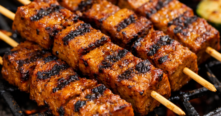 Spiedini di Seitan Marinato alla Griglia: Il Secondo Piatto Succulento e Saporito