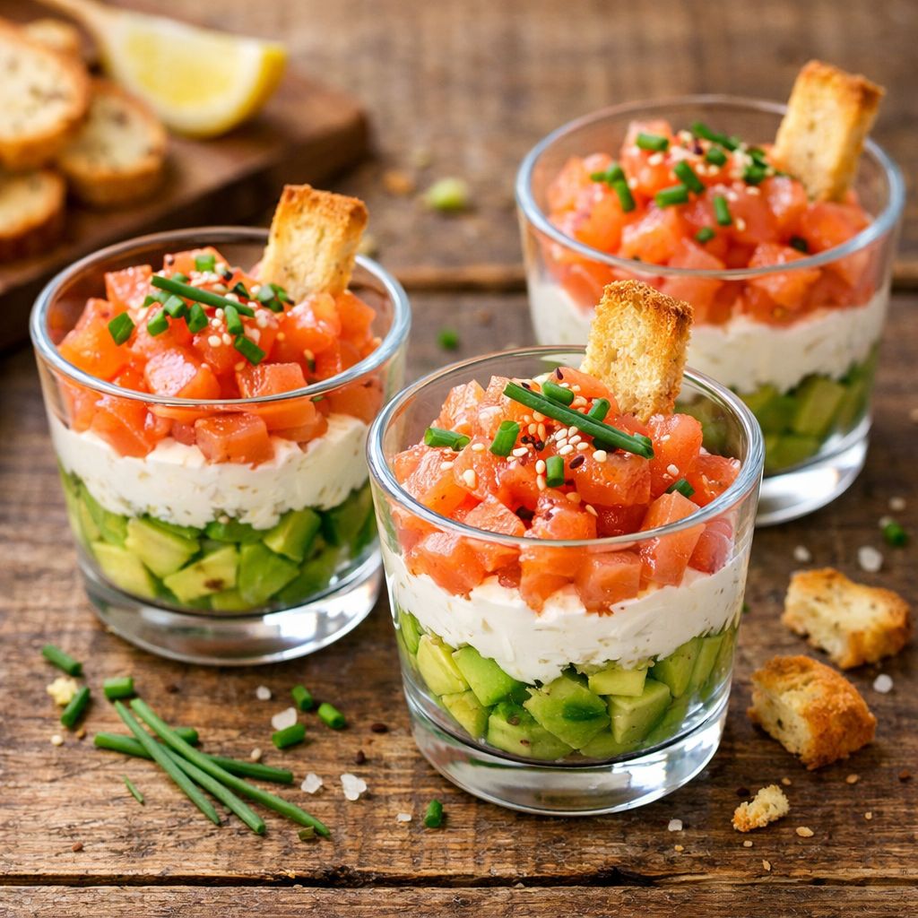 Bicchierini Salati con Salmone e Avocado: L’Antipasto Chic e Freschissimo