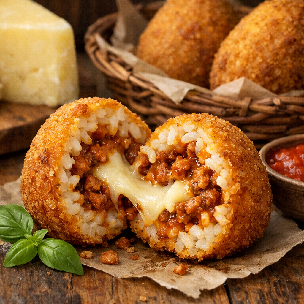 Arancini al Ragù e Caciocavallo: Il Capolavoro Dorato e Filante della Tradizione