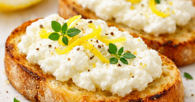 Crostini con crema di ricotta e limone: l’antipasto fresco, veloce e irresistibile