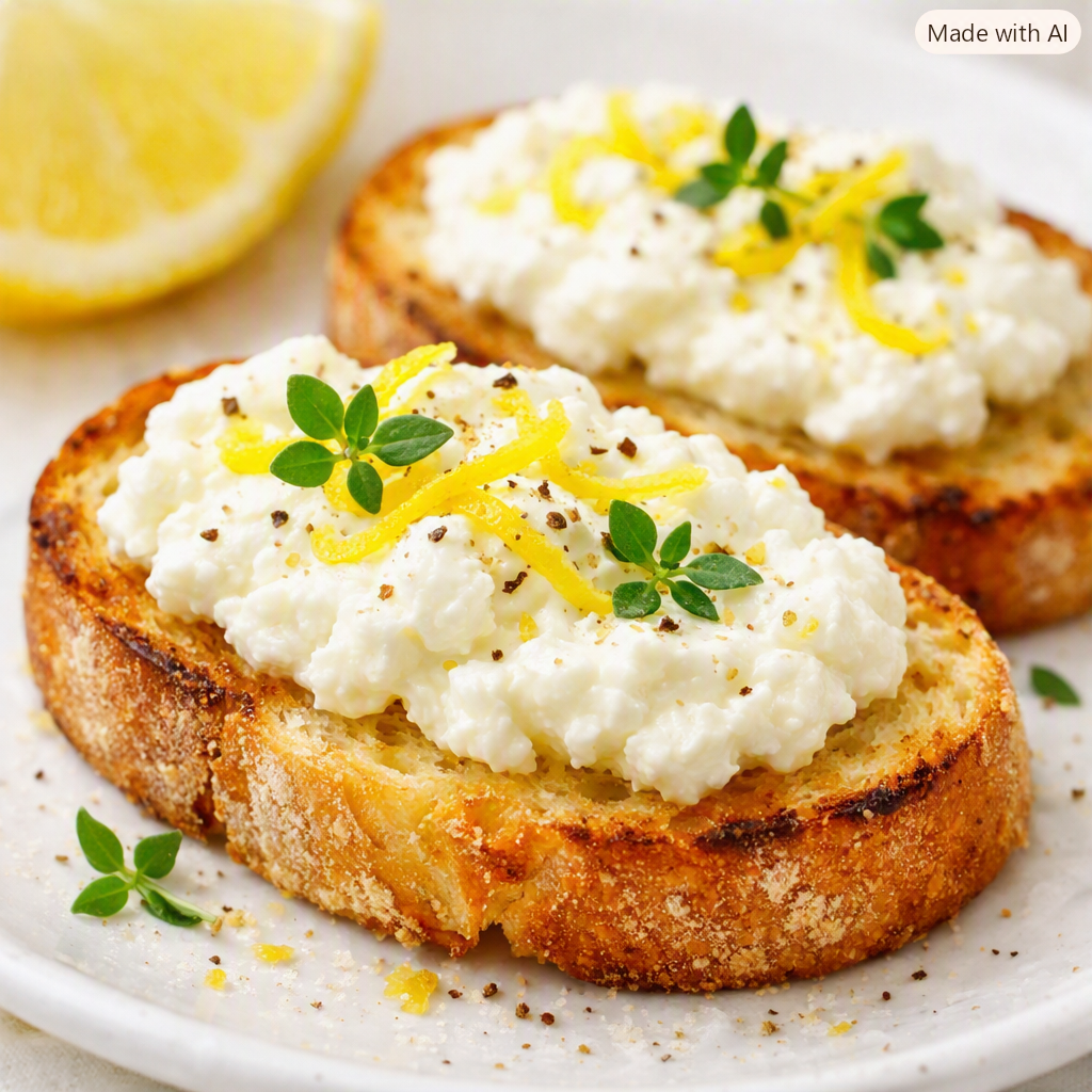 Crostini con crema di ricotta e limone: l’antipasto fresco, veloce e irresistibile