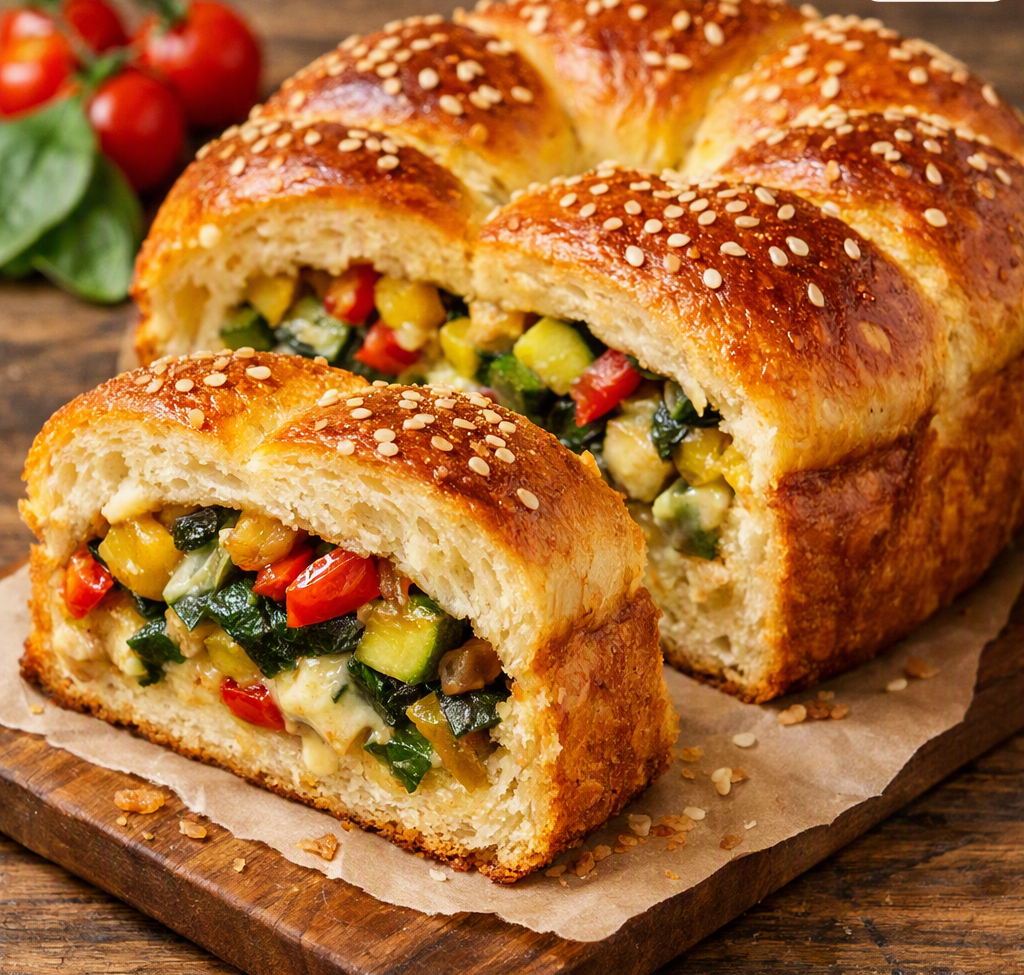 Brioche Salata Ripiena di Verdure: Soffice, Profumata e Irresistibile