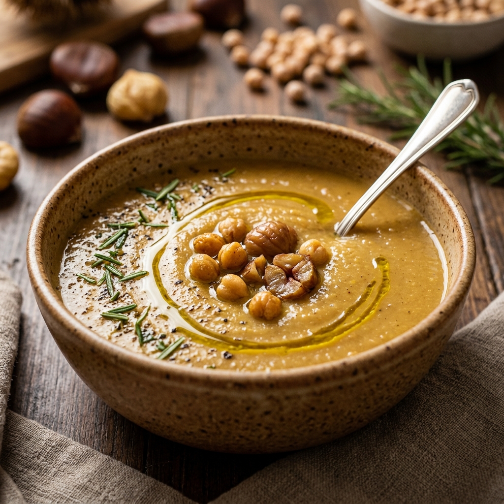 Vellutata di Castagne e Ceci Cremosissima: Il Comfort Food Autunnale Che Ti Avvolge Come un Abbraccio