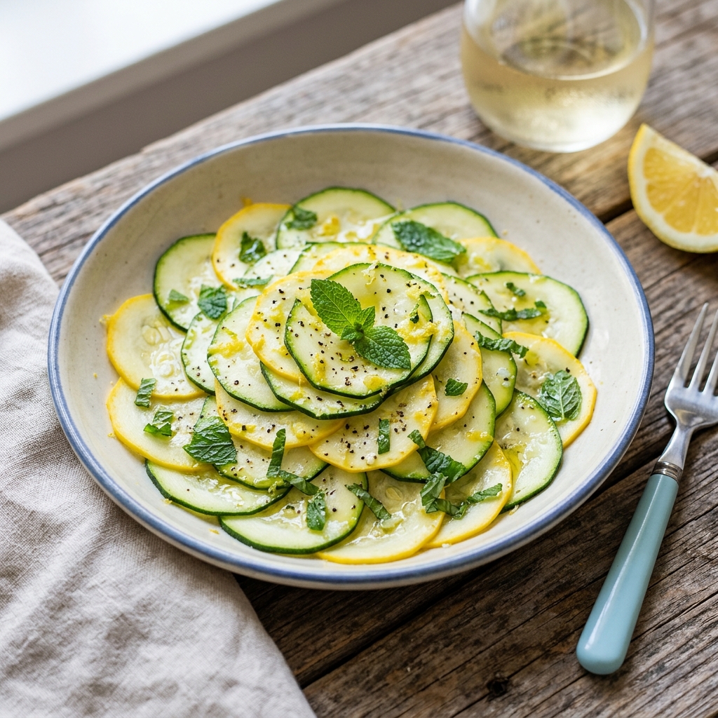 Carpaccio di zucchine menta e limone: il contorno estivo fresco e facilissimo